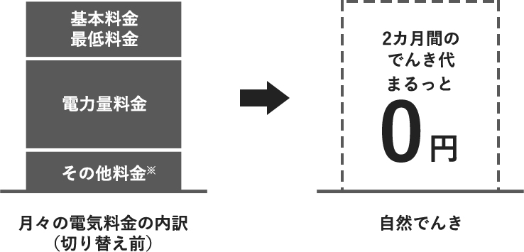 月々の電気料金の内訳 自然でんき