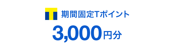 期間固定Tポイント3,000円分