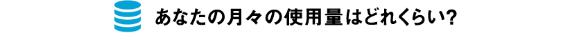 あなたの月々の使用量はどれくらい?