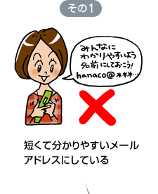 短くて分かりやすいメールアドレスにしている