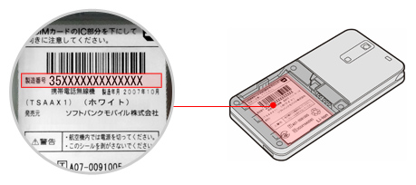 製造番号の表示箇所