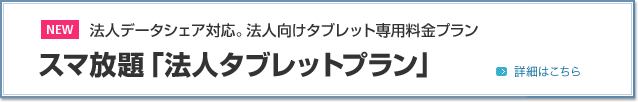 NEW 法人データシェア対応。法人向けタブレット専用料金プラン スマ放題「法人タブレットプラン」