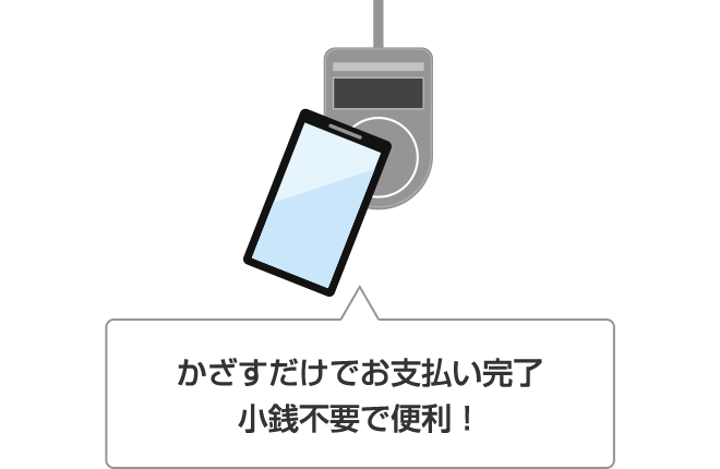 かざすだけでお支払い完了 小銭不要で便利!