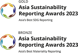 「Asia Sustainability Reporting Awards 2023」で「Asia's Best SDG Reporting」のゴールド、「Asia's Best Materiality Reporting」のブロンズ賞を受賞