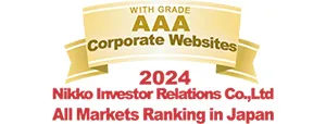 Selected as an AAA Website in the 2024 All Markets Rankings in Japan