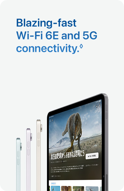 Blazing-fast Wi-Fi 6E and 5G connectivity.◊
