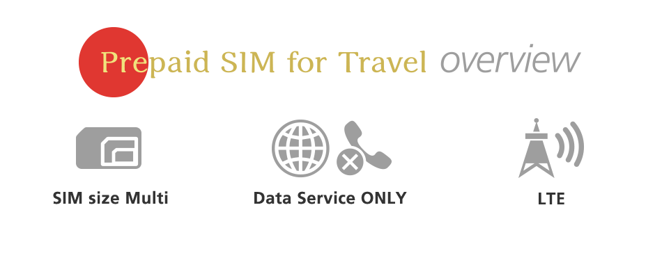 Prepaid SIM for Travel Overview - SIM size Multi, Data Service ONLY, LTE&3G