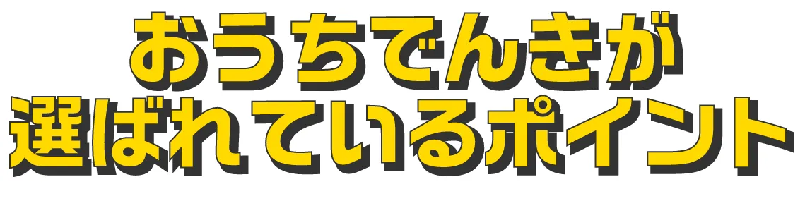 おうちでんきが選ばれているポイント