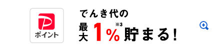 PayPayポイント でんき代の最大3%※3,4貯まる！