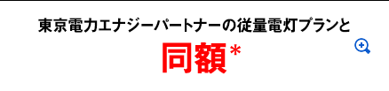 東京電力エナジーパートナーの従量電灯プランと同額＊