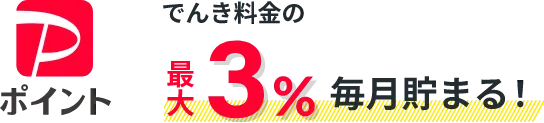 PayPayポイント でんき料金の最大3%毎月貯まる!