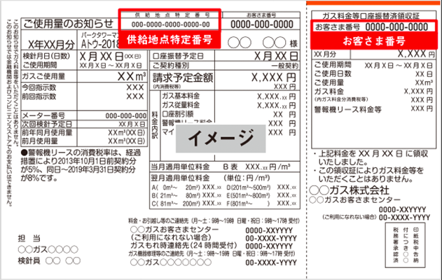 ガスの検針票サンプル