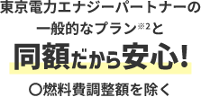 東京電力エナジーパートナーの「従量電灯B」と同額！燃料費調整額を除く。