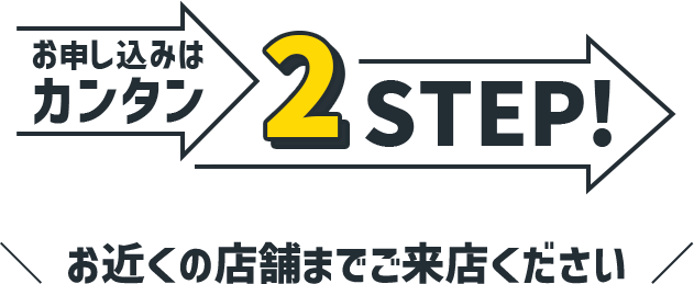 お申し込みはカンタン2STEP! 必要情報があれば最短5分で完了!