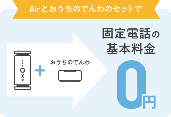 Airとおうちのでんわのセットで固定電話の基本料金0円