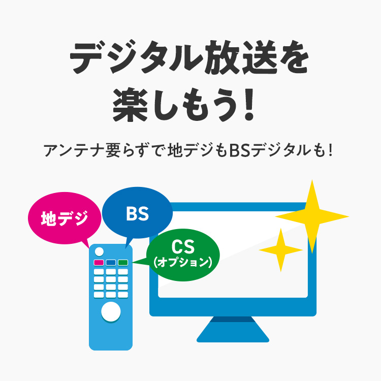 デジタル放送を楽しもう!アンテナ要らずで地デジもBSデジタルも!