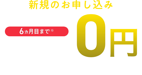 新規のお申し込み 6ヵ月目まで 月額基本料金・ホームゲートウェイ(S) 0円