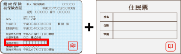 健康保険証+補助書類