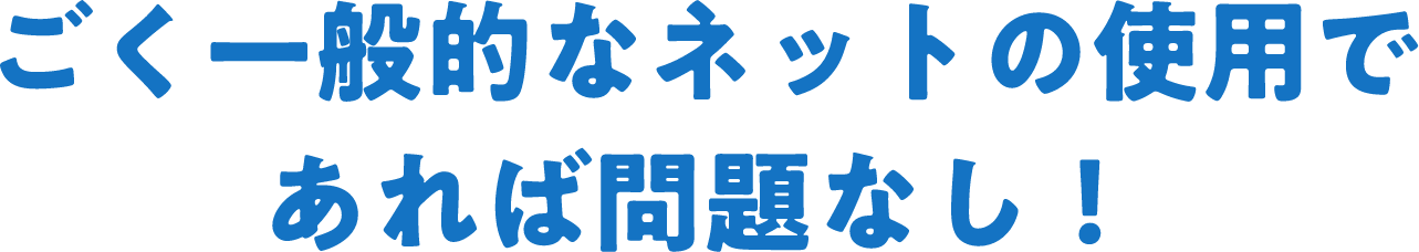 ごく一般的なネットの使用であれば問題なし！
