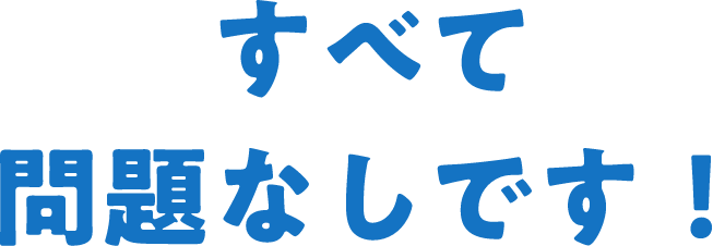 すべて問題なしです！