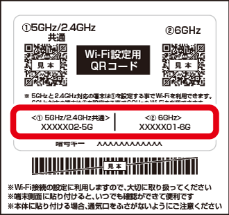 ホームゲートウェイ（S）同梱ラベル