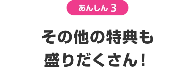 あんしん3 その他の特典も盛りだくさん!
