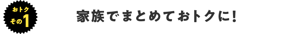 おトクその1 家族でまとめておトクに！