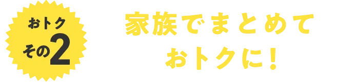 おトクその2 家族でまとめておトクに！