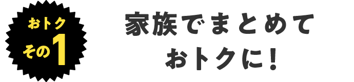 おトクその1 家族でまとめておトクに！