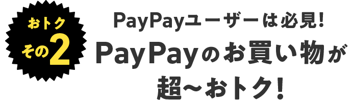 おトクその2 PayPayユーザーは必見!PayPayのお買い物が超〜おトク!