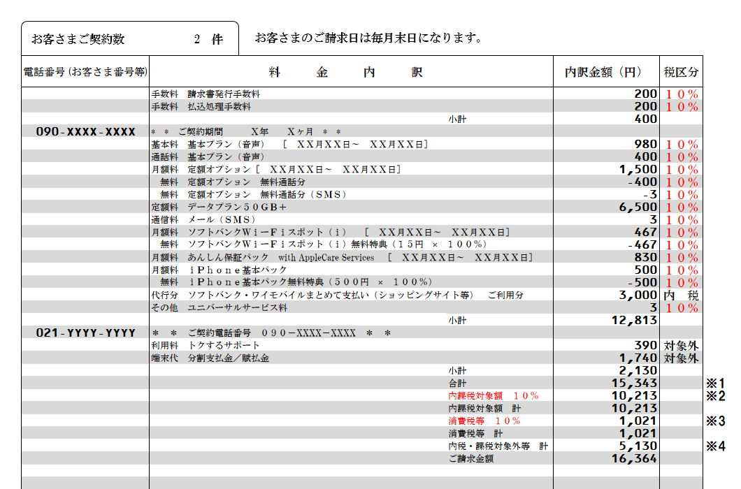 消費税法改正に伴う対応のお知らせ 追記 スマートフォン 携帯電話