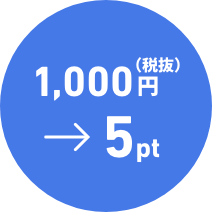 1,000円（税抜）→5pt