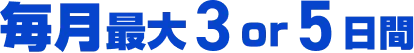 毎月3or5日分使い放題！
