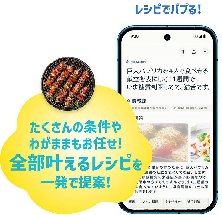 レシピでパプる!たくさんの条件やわがままもお任せ!全部叶えるレシピを一発で提案!