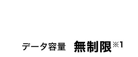 メリハリ無制限＋ ムダなし！シンプルな大容量プラン データ容量 無制限※1