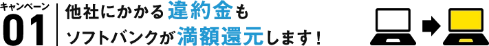 A. キャンペーン01 他社にかかる違約金もソフトバンクが満額還元します！