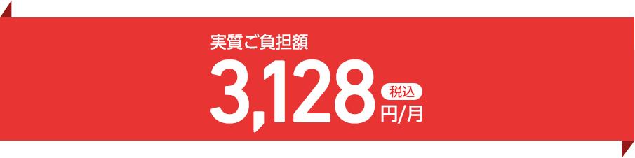 実質こ負担額税込3128円／月