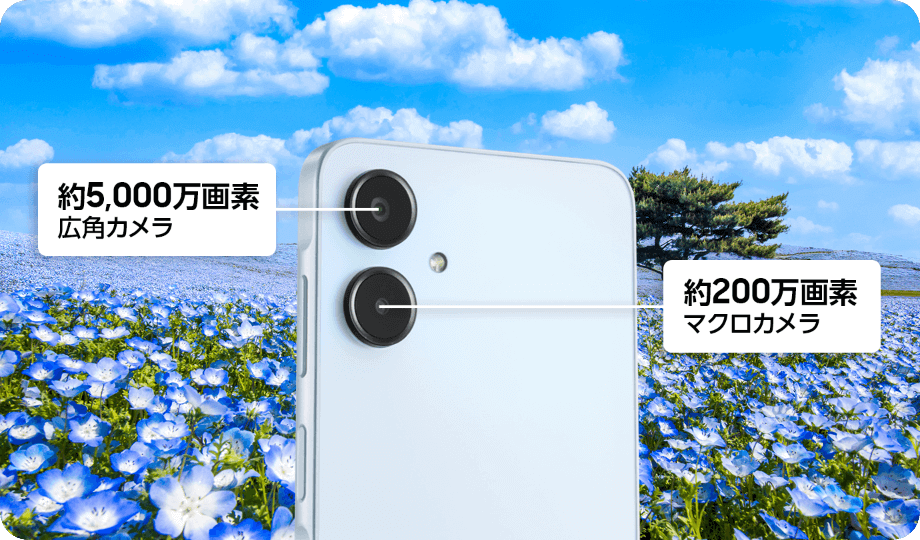 約5,000万画素 広角カメラ 約200万画素 マクロカメラ
