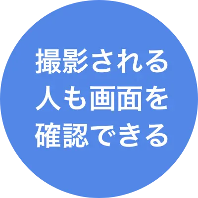 撮影される人も画面を確認できる