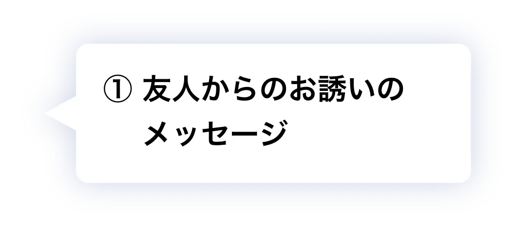 ① 友人からのお誘いのメッセージ