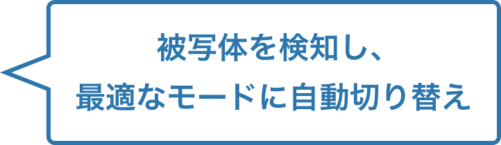  被写体を検知し、最適なモードに自動切り替え