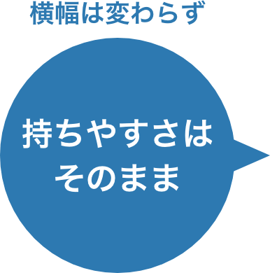 横幅は変わらず持ちやすさそのまま