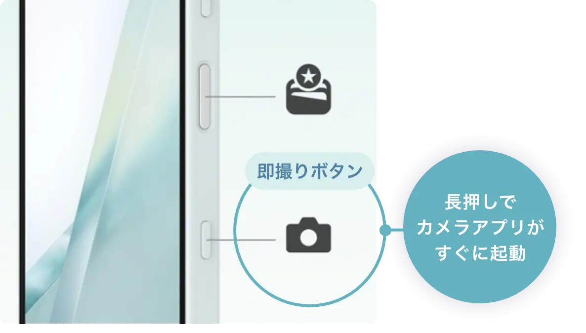 即撮りボタン 長押しでカメラアプリがすぐに起動