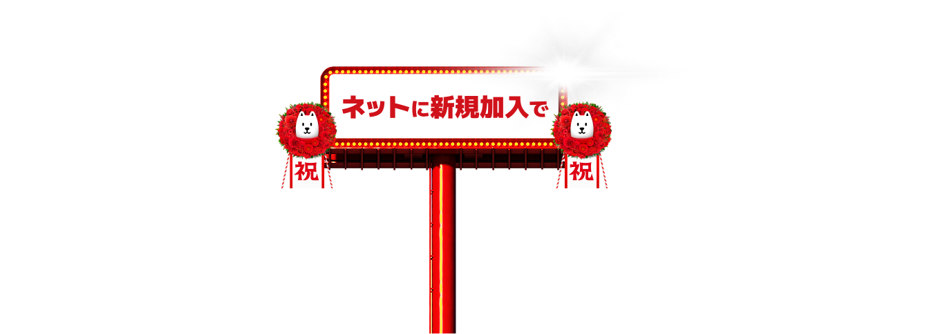 ネットに新規加入で