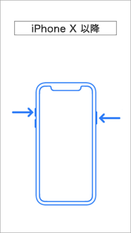 iPhone X の場合（サイドボタンを素早く5回押す方法も設定で変更できます。）