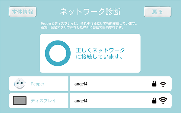 正常にネットワークが接続されている状態です。