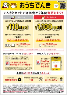 おうちでんきチラシ （北海道・中国・四国・沖縄電力エリア版）