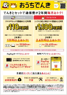 おうちでんきチラシ （北海道・中国・四国・沖縄電力エリア版）